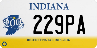 IN license plate 229PA