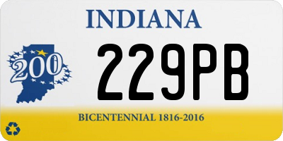 IN license plate 229PB