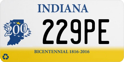 IN license plate 229PE