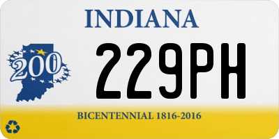 IN license plate 229PH