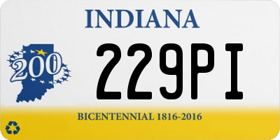 IN license plate 229PI