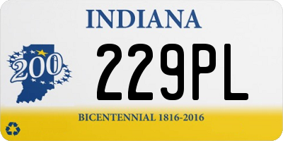 IN license plate 229PL