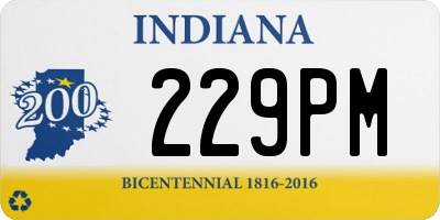 IN license plate 229PM