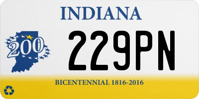 IN license plate 229PN