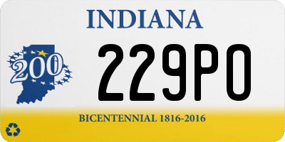 IN license plate 229PO