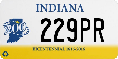 IN license plate 229PR