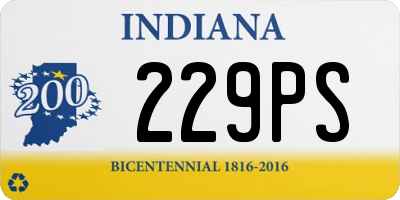 IN license plate 229PS