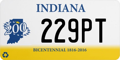 IN license plate 229PT