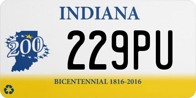 IN license plate 229PU