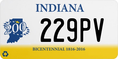 IN license plate 229PV