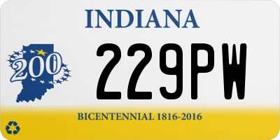 IN license plate 229PW