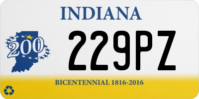 IN license plate 229PZ