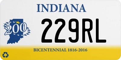 IN license plate 229RL