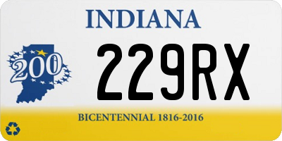 IN license plate 229RX