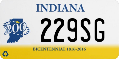 IN license plate 229SG