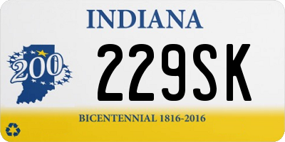 IN license plate 229SK