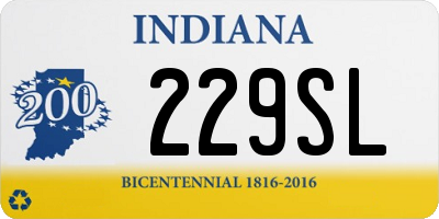 IN license plate 229SL