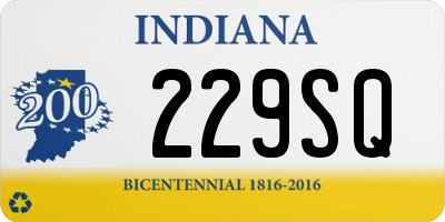 IN license plate 229SQ