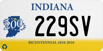 IN license plate 229SV