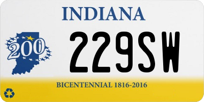 IN license plate 229SW