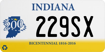 IN license plate 229SX