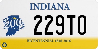 IN license plate 229TO