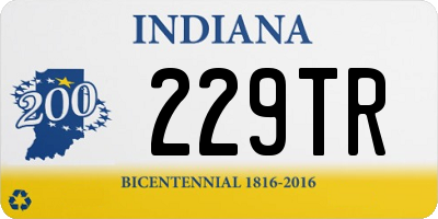 IN license plate 229TR