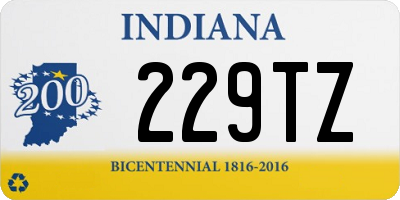 IN license plate 229TZ