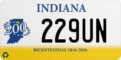 IN license plate 229UN