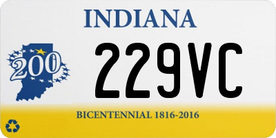 IN license plate 229VC