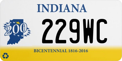 IN license plate 229WC