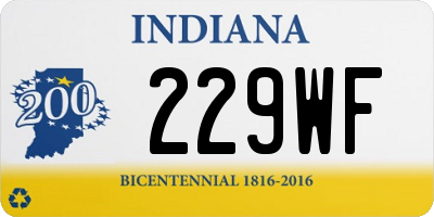 IN license plate 229WF