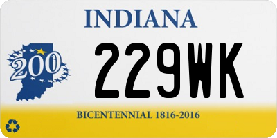 IN license plate 229WK
