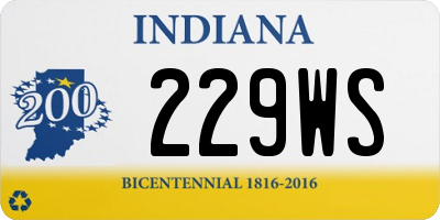 IN license plate 229WS