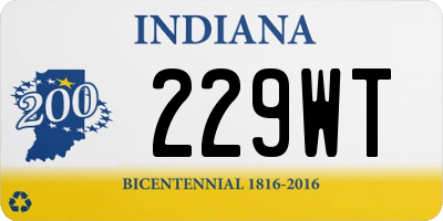 IN license plate 229WT