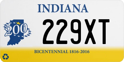 IN license plate 229XT