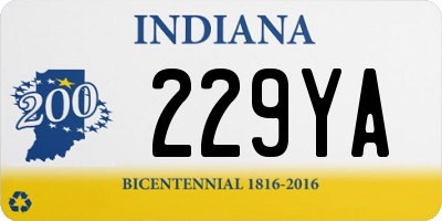 IN license plate 229YA