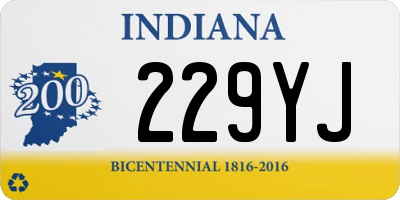 IN license plate 229YJ