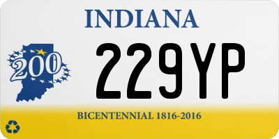 IN license plate 229YP