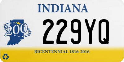 IN license plate 229YQ