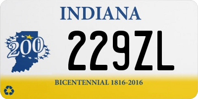 IN license plate 229ZL