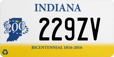 IN license plate 229ZV