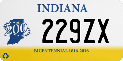 IN license plate 229ZX