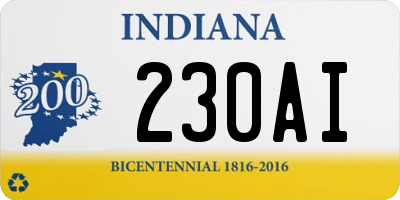 IN license plate 230AI