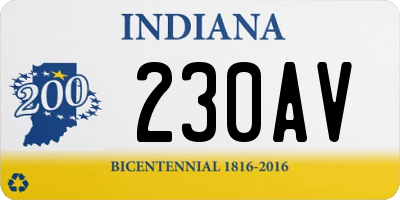 IN license plate 230AV