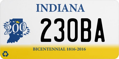 IN license plate 230BA