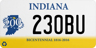 IN license plate 230BU