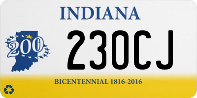 IN license plate 230CJ