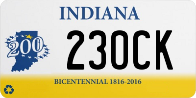 IN license plate 230CK