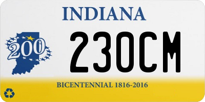 IN license plate 230CM